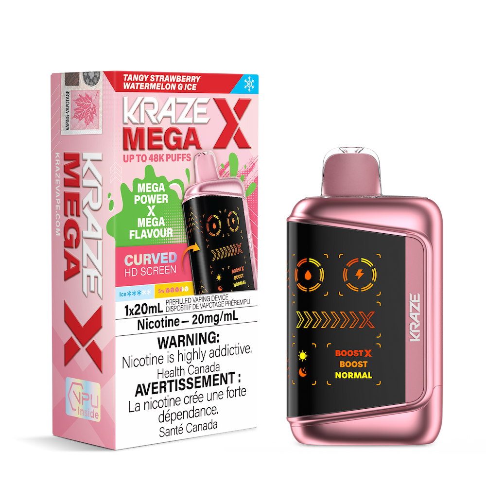 Kraze Mega X - Tangy Strawberry Watermelon G Ice