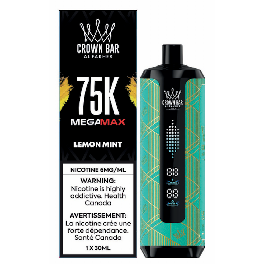 Al Fakher Crown Bar 75K Mega Max Disposable Vape - Lemon Mint
