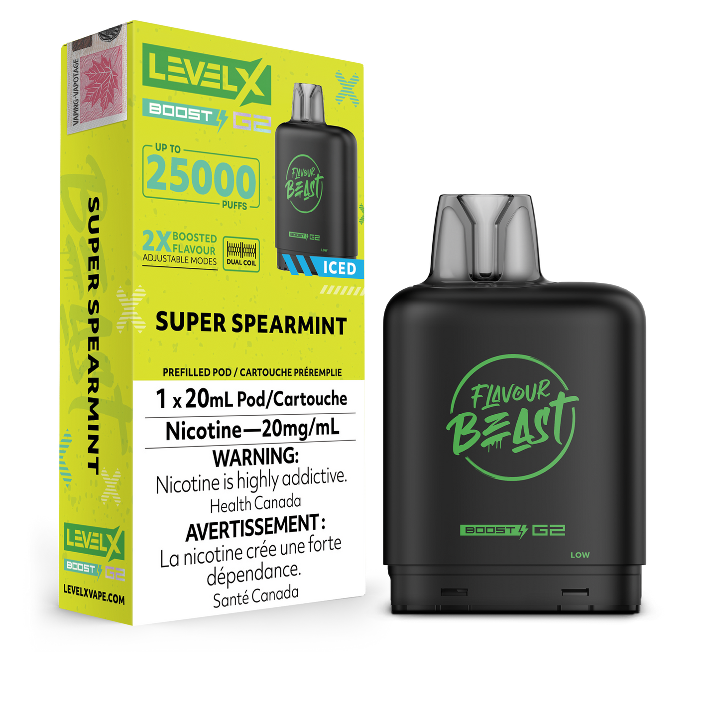 Level X Flavour Beast Boost G2 - Super Spearmint Iced