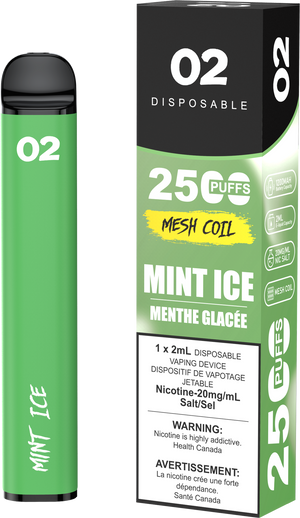 O2 2500 Puffs Disposable Vape - Mint Ice