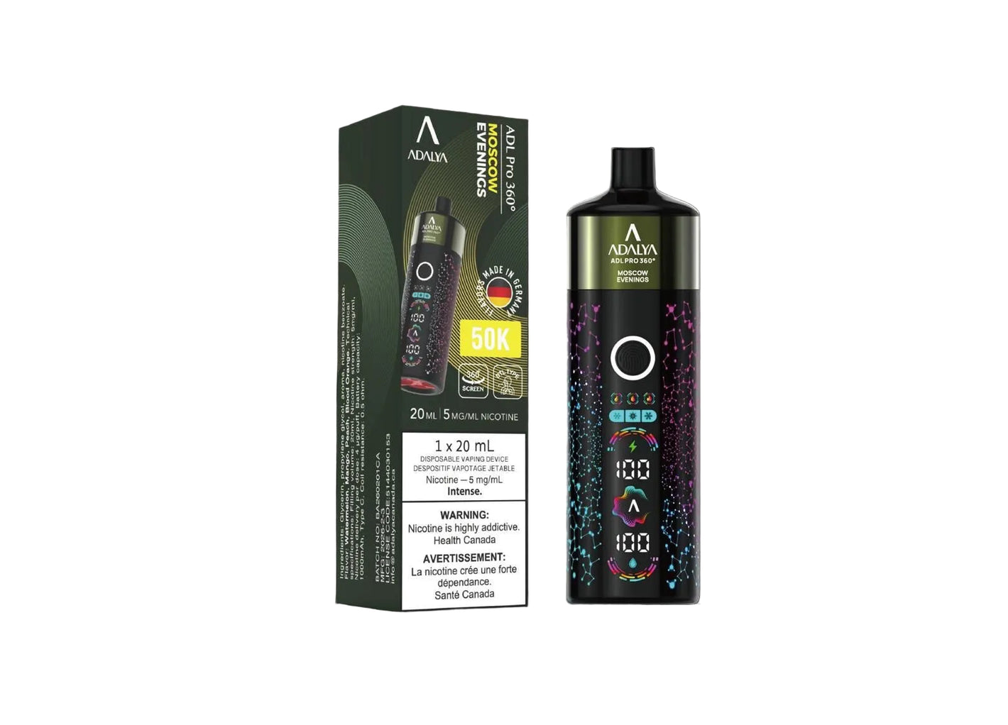 Adalya Pro 360 50K Disposable Shisha Vape - Moscow Evenings
