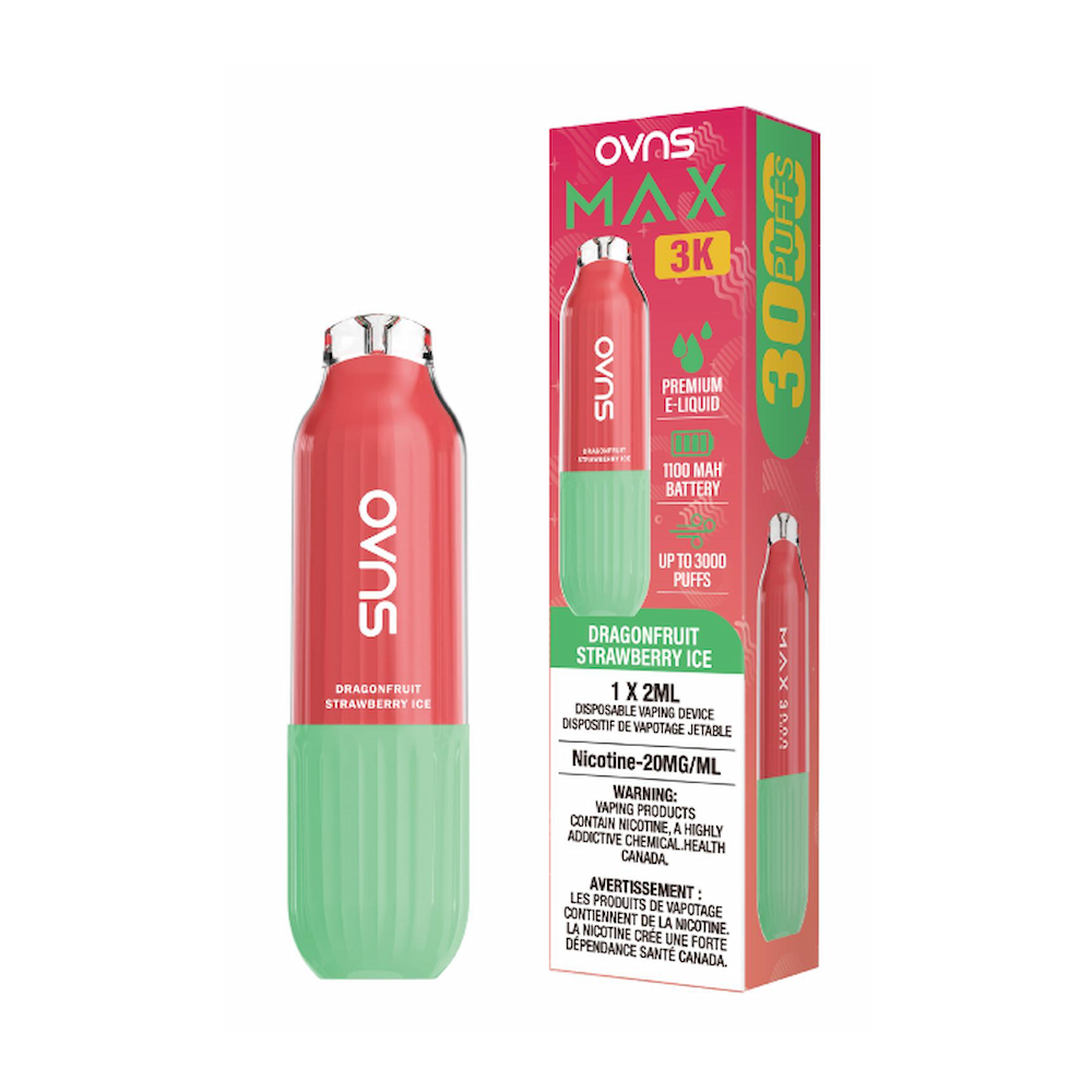 OVNS Max 3k Puffs Disposable Vape - Dragonfruit Strawberry Ice