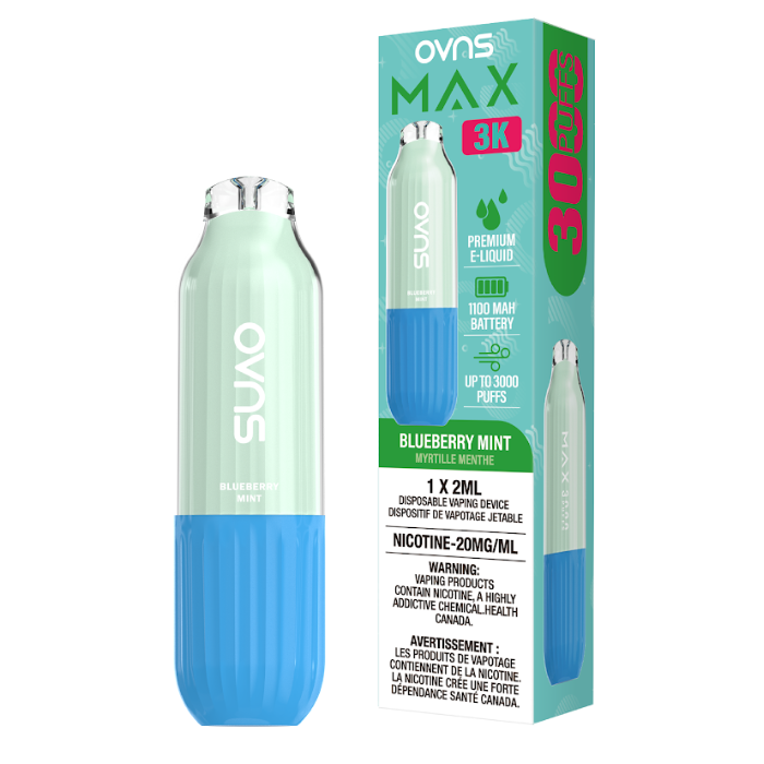 OVNS Max 3k Puffs Disposable Vape- Blueberry Mint