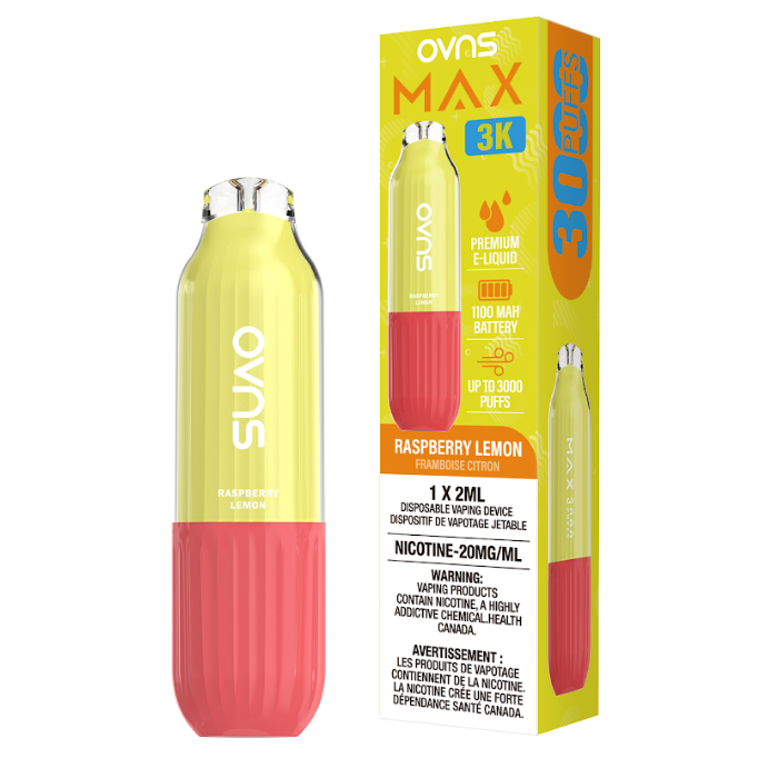 OVNS Max 3k Puffs Disposable Vape - Raspberry Lemon