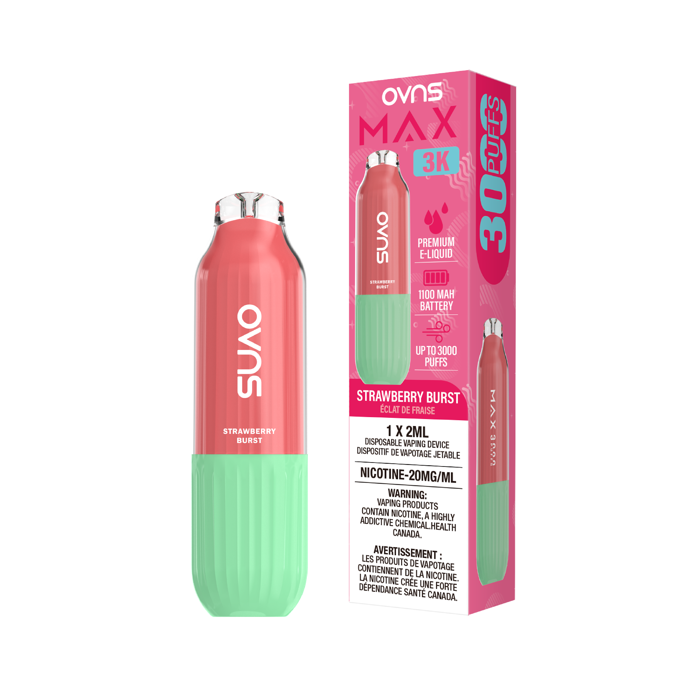 OVNS Max 3k Puffs Disposable Vape- Strawberry Burst