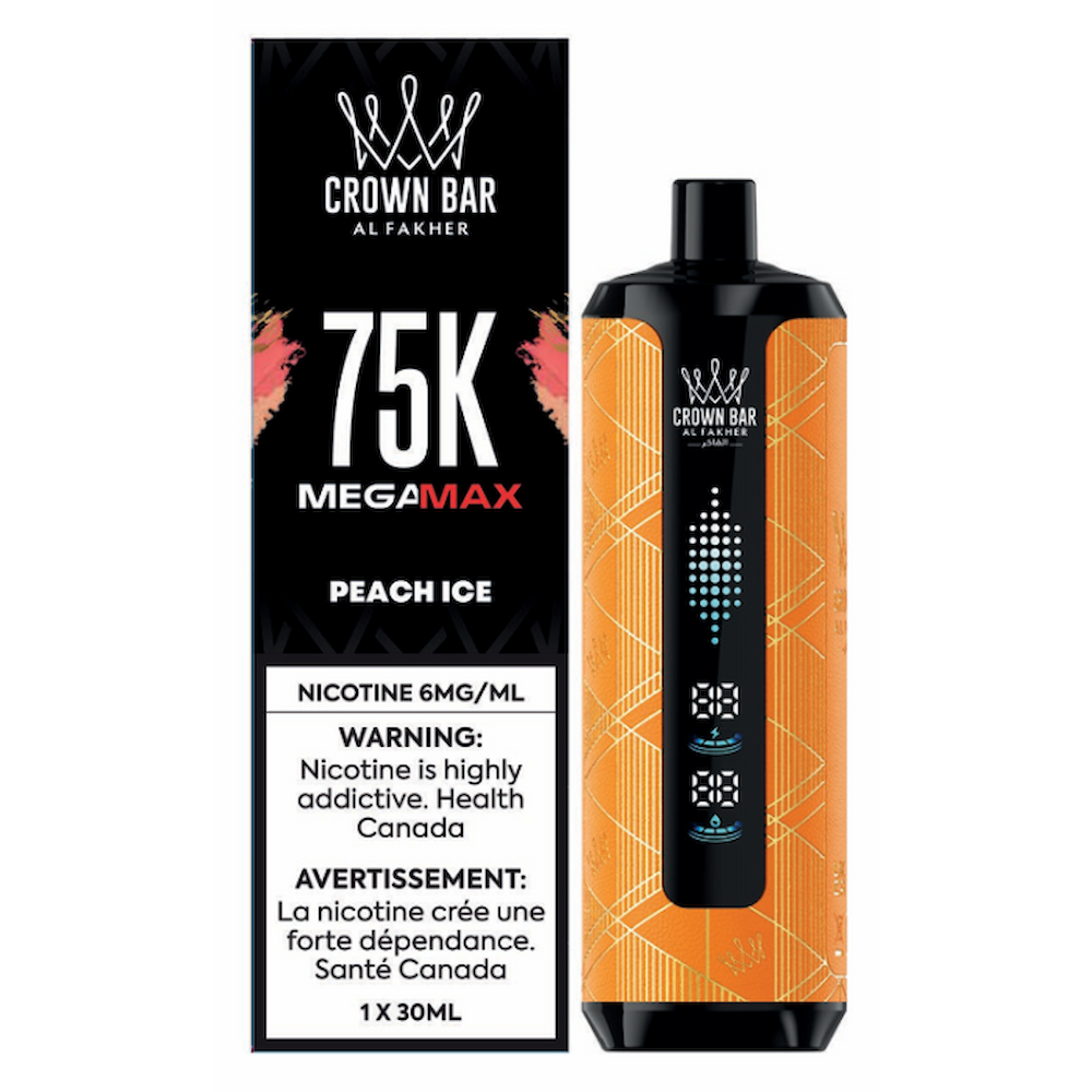 Al Fakher Crown Bar 75K Mega Max Disposable Vape - Peach Ice