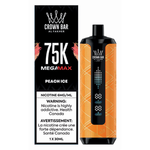 Al Fakher Crown Bar 75K Mega Max Disposable Vape - Peach Ice