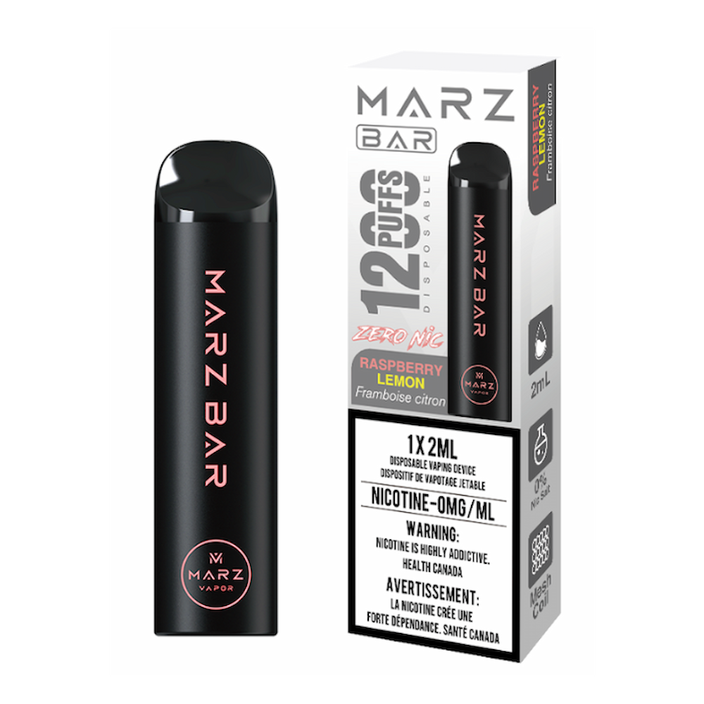 Marz Bar 1200 (Nicotine-Free) Disposable Vape - Raspberry Lemon