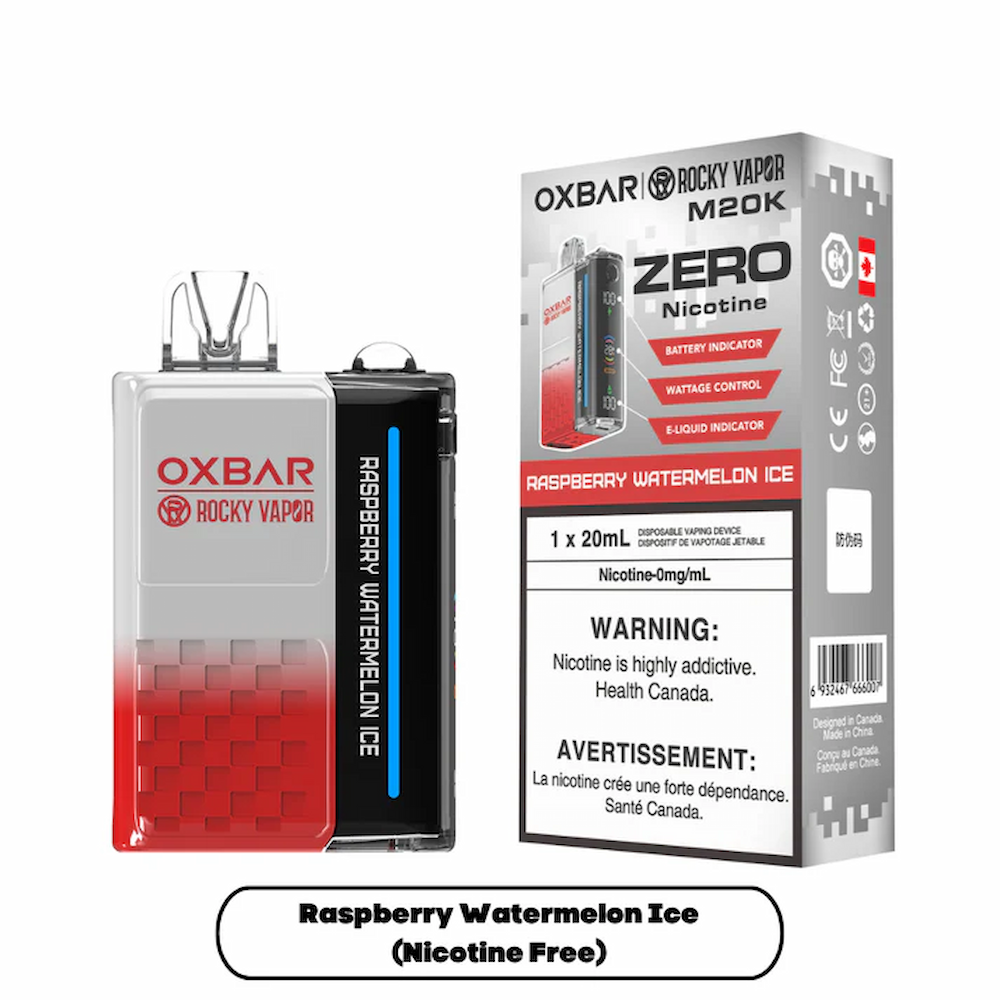 Oxbar M20K Nic Free Disposable Vape - Raspberry Watermelon Ice