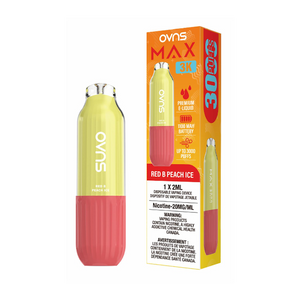 OVNS Max 3k Puffs Disposable Vape - Red B Peach Ice