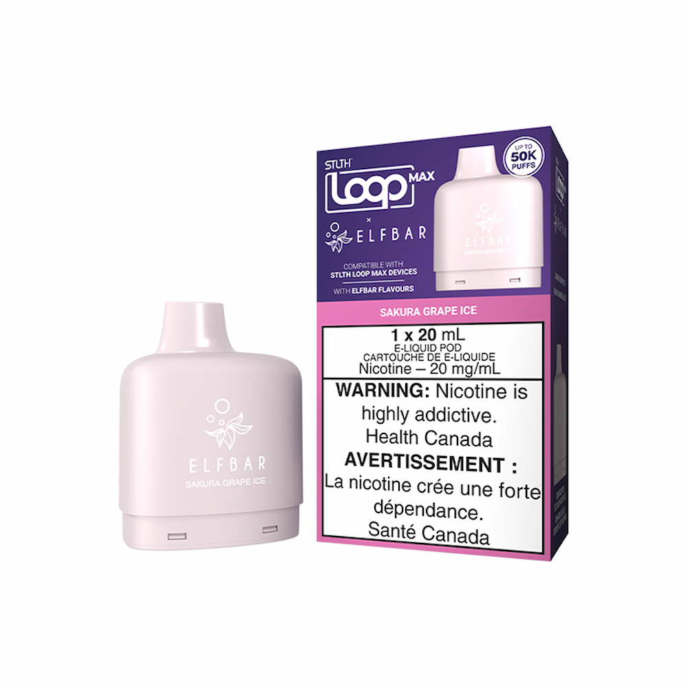 STLTH x Elf Bar 50k Loop Max Pre-filled Vape Pod - Sakura Grape Ice