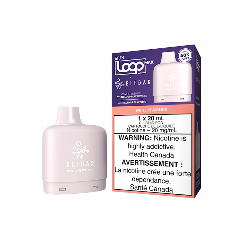 STLTH x Elf Bar 50k Loop Max Pre-filled Vape Pod - White Peach Ice