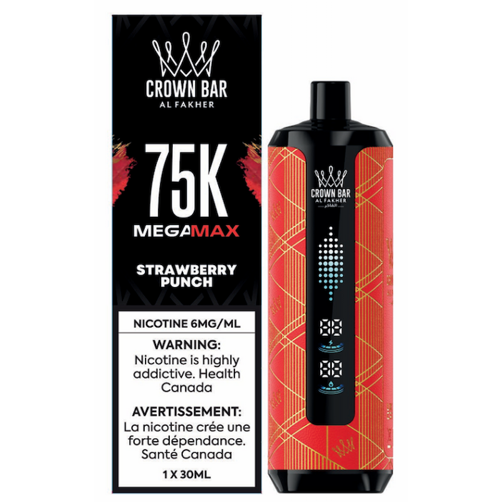 Al Fakher Crown Bar 75K Mega Max Disposable Vape - Strawberry Punch
