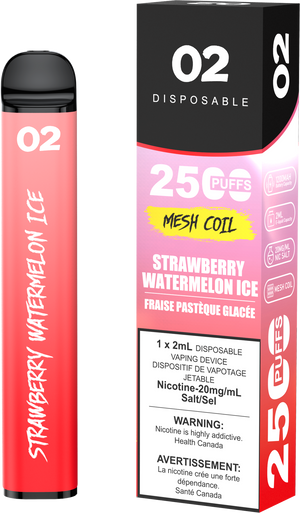 O2 2500 Puffs Disposable Vape - Strawberry Watermelon Ice